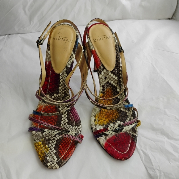 Birman Python multicolor Heel Sandals luxury 38.5 - Picture 14 of 15